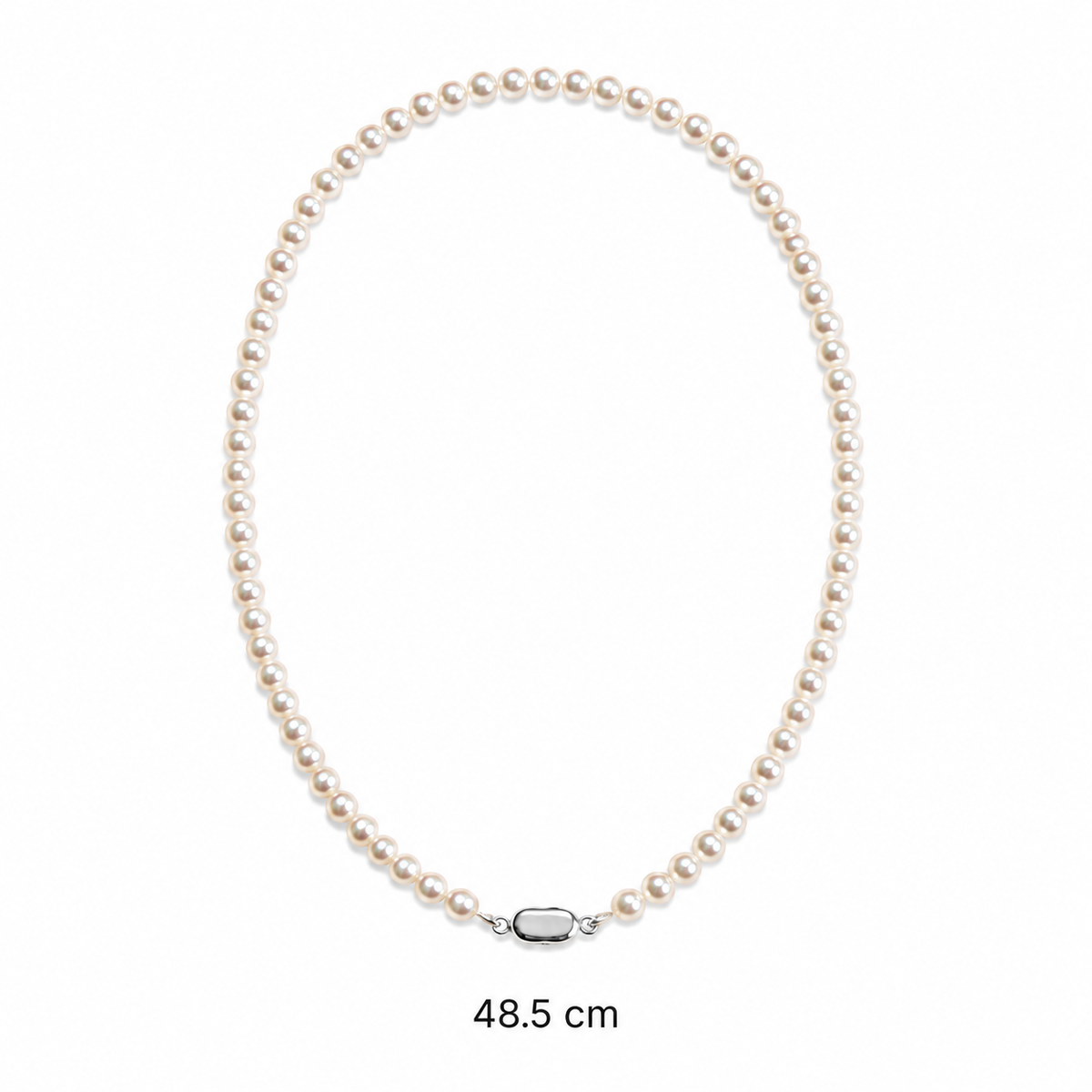 Natural Freshwater Pearl Necklace 5-6mm, Handmade Pearl Strand Necklace with 316 Stainless Steel Clasp, 45cm & 48.5cm Length Options