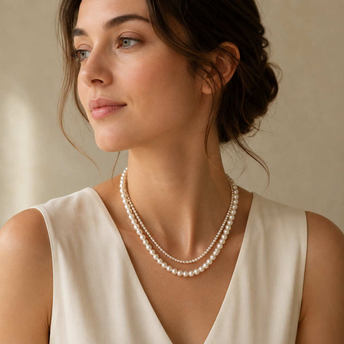 Layered Freshwater Pearl Necklace | 6mm Outer Pearls & 3mm Inner Pearls