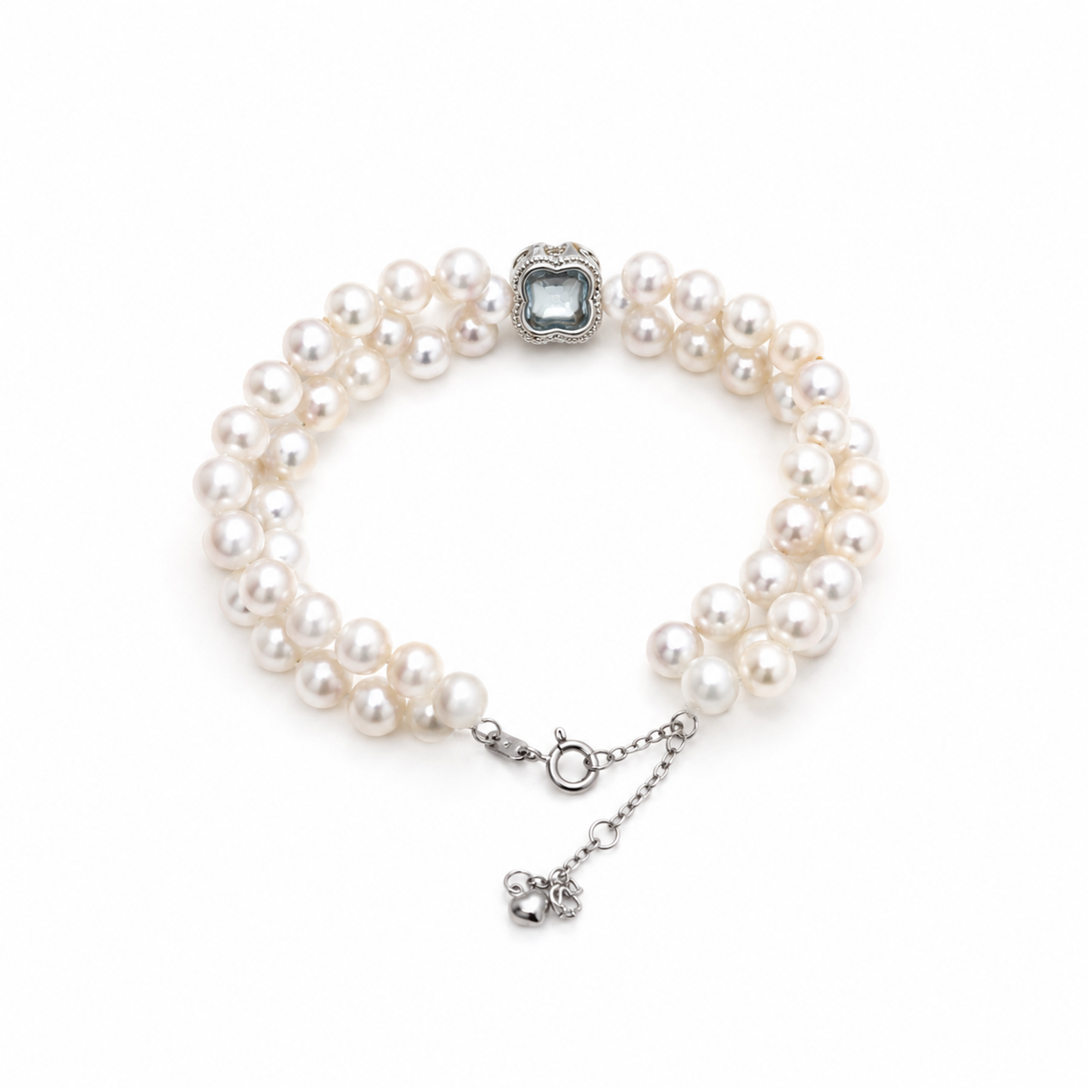 Triple Strand Freshwater Pearl Bracelet, 5mm Layered Pearl Design, Handmade Elegant Jewelry Gift for Women