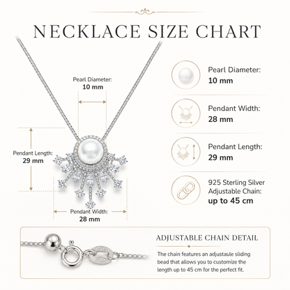 Radiant Sunburst Freshwater Pearl Necklace | 925 Sterling Silver