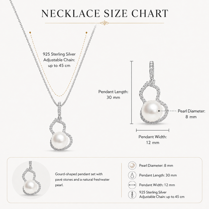 Warm Ivory Freshwater Pearl Gourd Pendant Necklace | 925 Sterling Silver