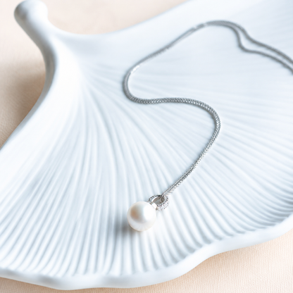10mm Freshwater Pearl Pendant Necklace in 925 Sterling Silver – Elegant Everyday Jewelry