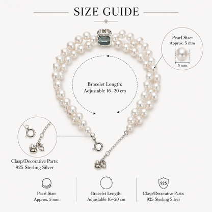 Triple Strand Freshwater Pearl Bracelet, 5mm Layered Pearl Design, Handmade Elegant Jewelry Gift for Women