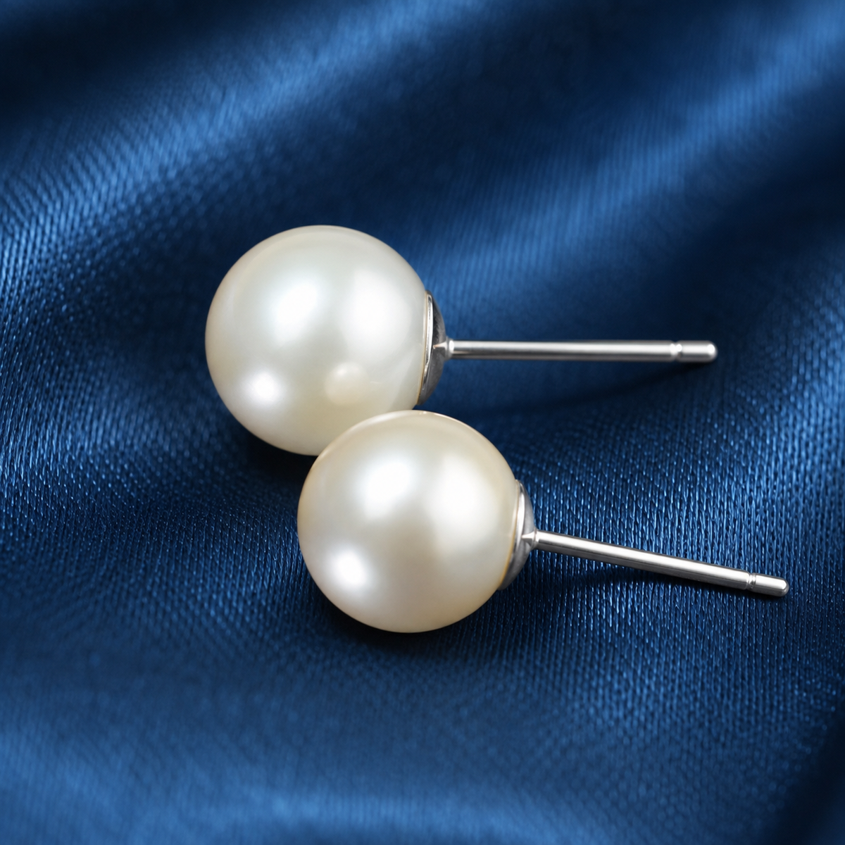 Classic Freshwater Pearl Stud Earrings, Approx. 8mm & 9-10mm, 925 Sterling Silver Post, Elegant Minimalist Jewelry Gift for Women
