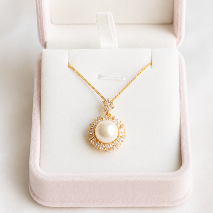10mm Freshwater Pearl Pendant Necklace with 925 Sterling Silver Chain – Elegant Gift for Her