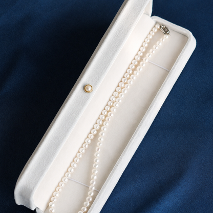 Natural Freshwater Pearl Necklace 5-6mm, Handmade Pearl Strand Necklace with 316 Stainless Steel Clasp, 45cm & 48.5cm Length Options