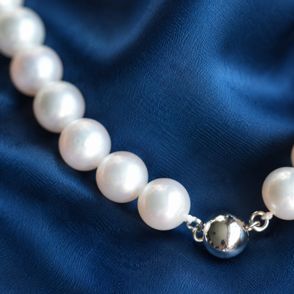 5-6mm Natural Freshwater Pearl Necklace, Dainty Pearl Choker Necklace, 44.5cm Classic Everyday Jewelry with Stainless Steel Clasp