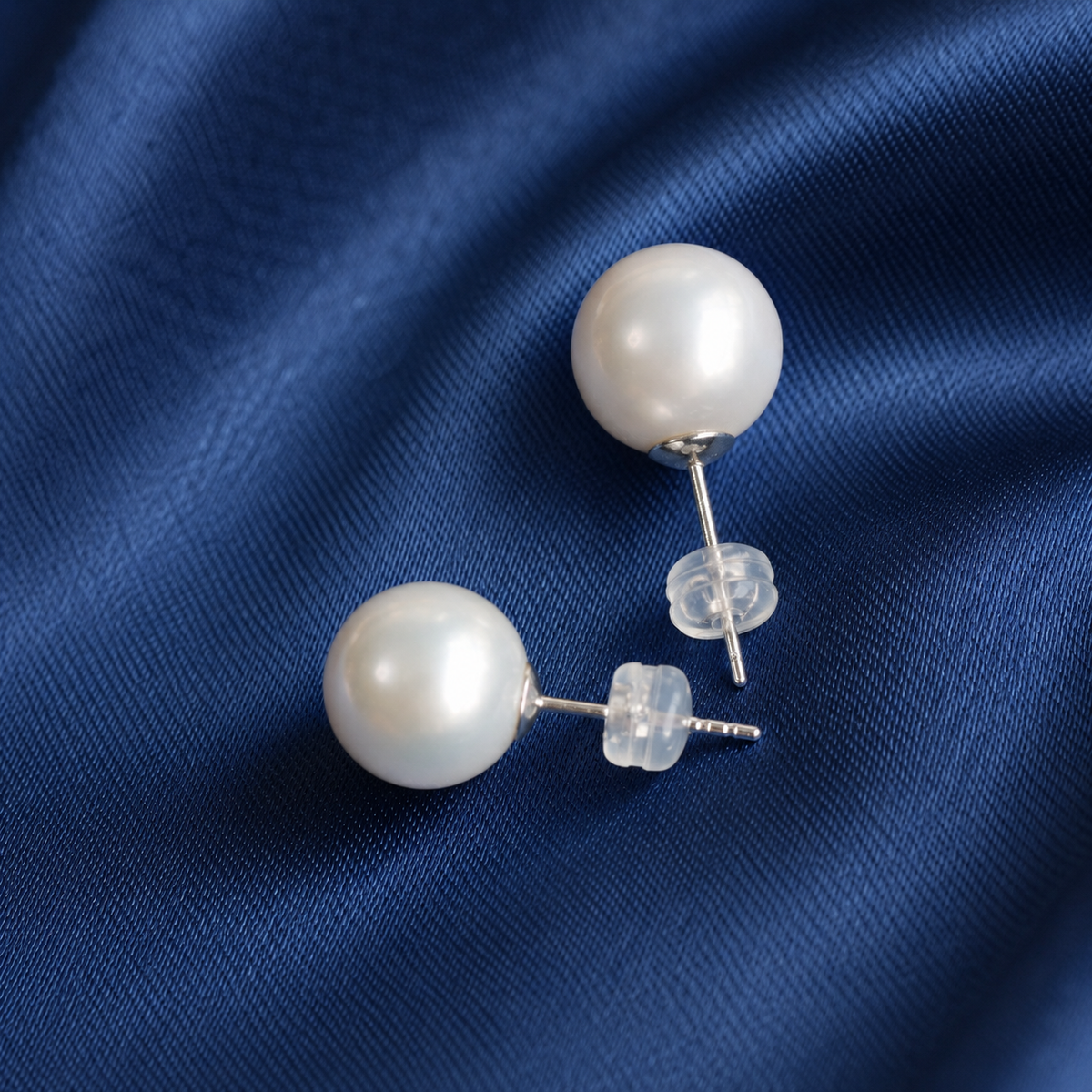 Classic Freshwater Pearl Stud Earrings, Approx. 8mm & 9-10mm, 925 Sterling Silver Post, Elegant Minimalist Jewelry Gift for Women