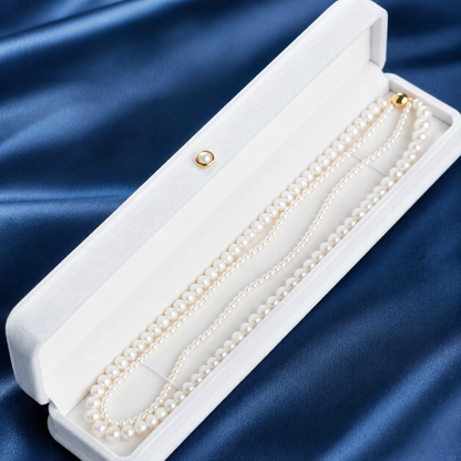 Layered Freshwater Pearl Necklace | 6mm Outer Pearls & 3mm Inner Pearls