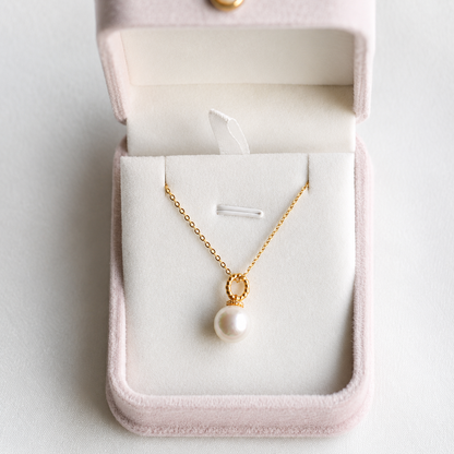 10mm Freshwater Pearl Pendant Necklace with 925 Sterling Silver Chain – Elegant Gift for Her