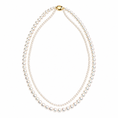 Layered Freshwater Pearl Necklace | 6mm Outer Pearls & 3mm Inner Pearls