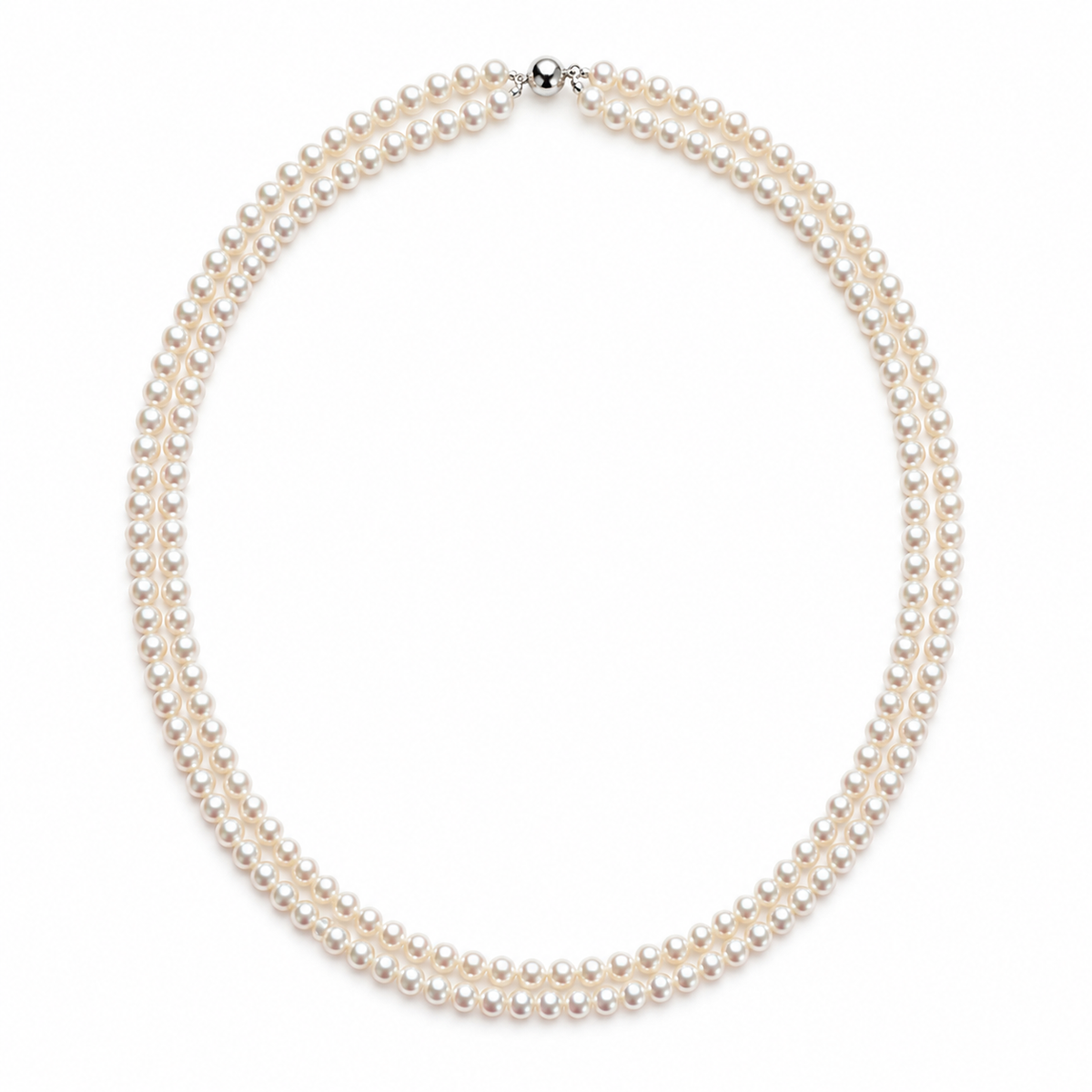 Classic Double-Strand Cultured Freshwater Pearl Necklace, 5mm Layered Pearl Jewelry, Elegant Gift for Women