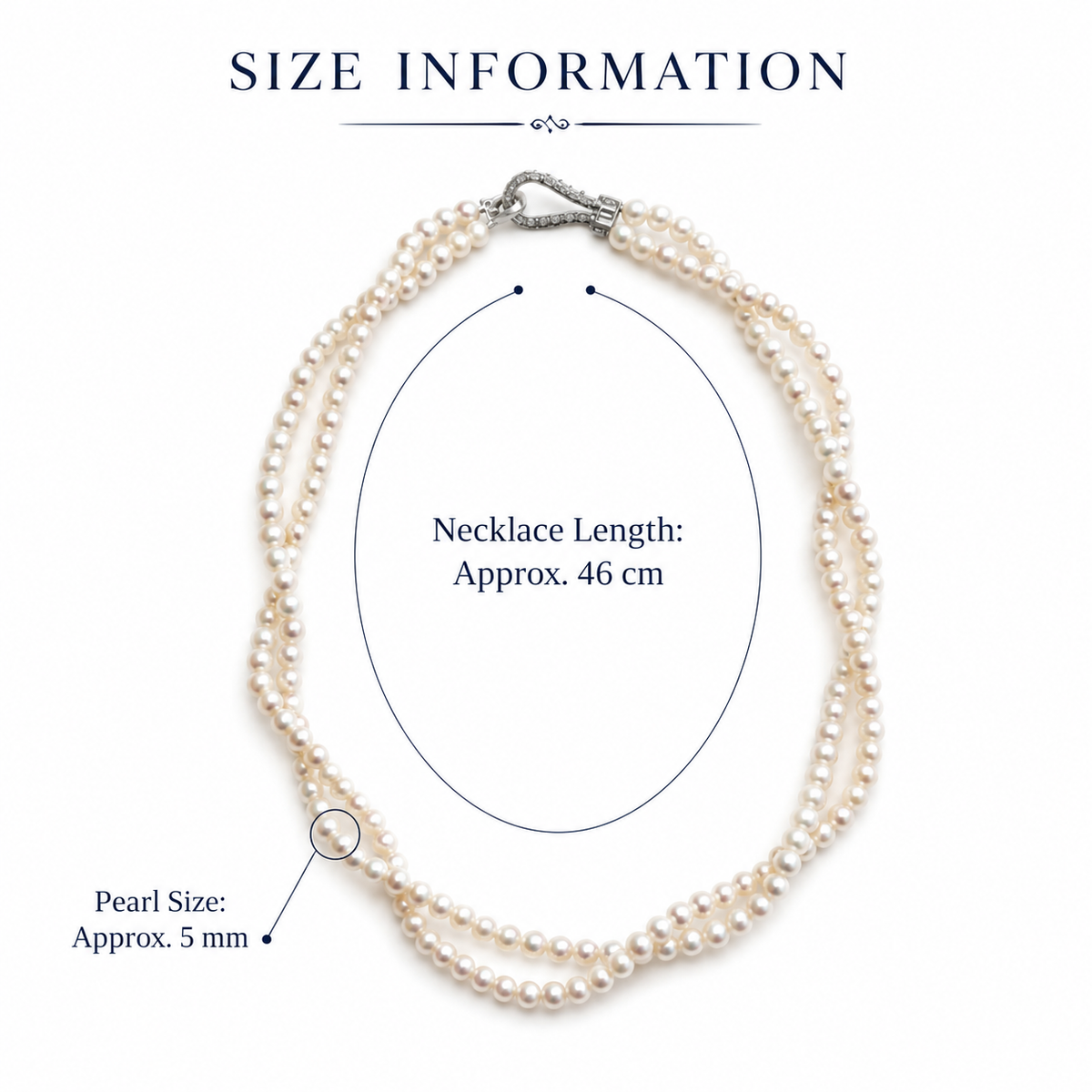 Double Strand Twisted Freshwater Pearl Necklace, Natural 5mm Pearl Layered Necklace, Elegant Gift for Women