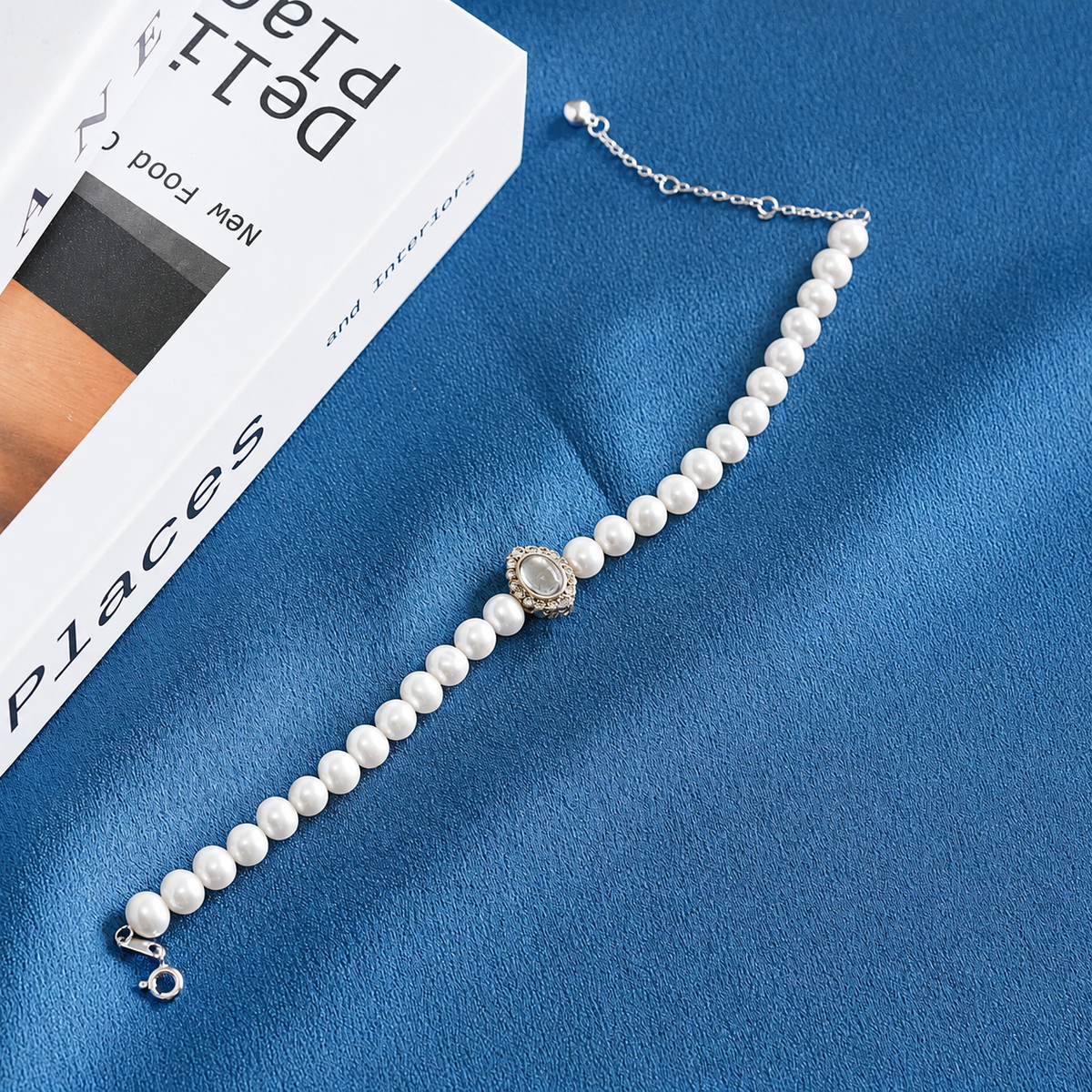 Vintage Freshwater Pearl Bracelet 6mm with 925 Sterling Silver Clasp, Adjustable Elegant Pearl Jewelry Gift for Women