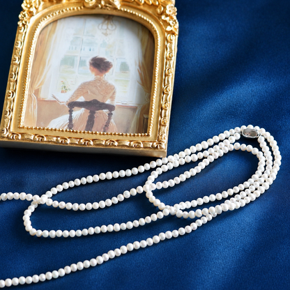 Long Freshwater Pearl Wrap Necklace – 47.6" / 121cm, 5–5.5mm Pearls, Convertible Double-Layer & Multi-Wrap Necklace