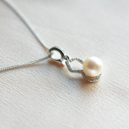 Warm Ivory Freshwater Pearl Gourd Pendant Necklace | 925 Sterling Silver