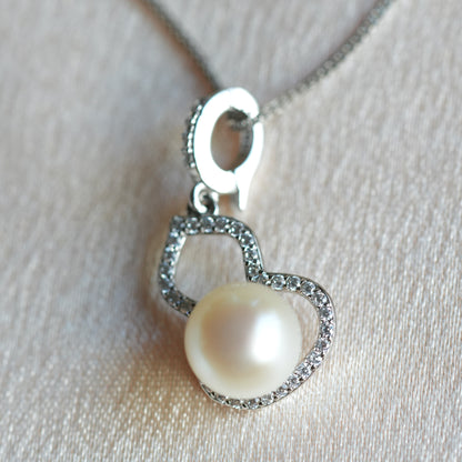 Warm Ivory Freshwater Pearl Gourd Pendant Necklace | 925 Sterling Silver