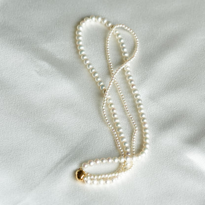 Layered Freshwater Pearl Necklace | 6mm Outer Pearls & 3mm Inner Pearls