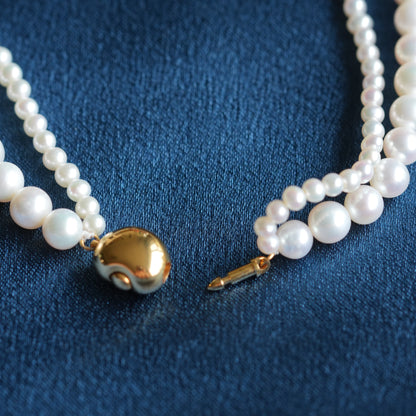 Layered Freshwater Pearl Necklace | 6mm Outer Pearls & 3mm Inner Pearls