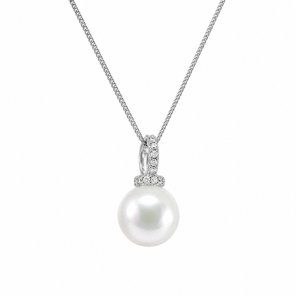 10mm Freshwater Pearl Pendant Necklace in 925 Sterling Silver – Elegant Everyday Jewelry