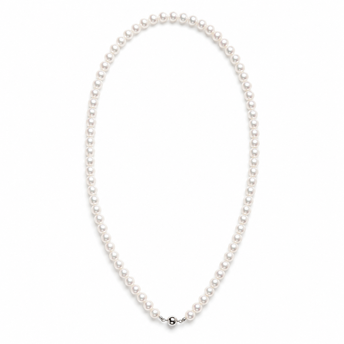 5-6mm Natural Freshwater Pearl Necklace, Dainty Pearl Choker Necklace, 44.5cm Classic Everyday Jewelry with Stainless Steel Clasp