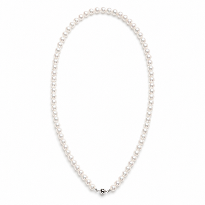 5-6mm Natural Freshwater Pearl Necklace, Dainty Pearl Choker Necklace, 44.5cm Classic Everyday Jewelry with Stainless Steel Clasp