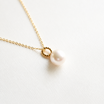 10mm Freshwater Pearl Pendant Necklace with 925 Sterling Silver Chain – Elegant Gift for Her