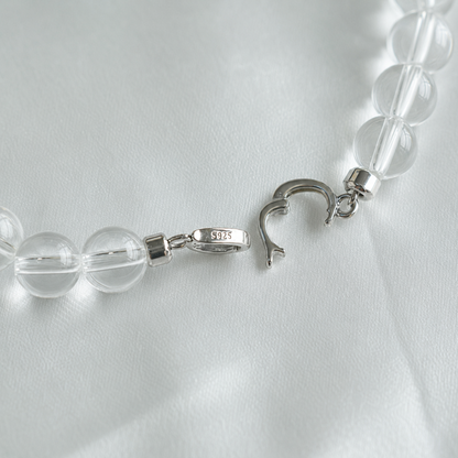 Handcrafted Aquamarine & Clear Quartz Necklace | Original Design with 925 Sterling Silver