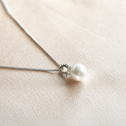 10mm Freshwater Pearl Pendant Necklace in 925 Sterling Silver – Elegant Everyday Jewelry