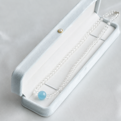 Handcrafted Aquamarine & Clear Quartz Necklace | Original Design with 925 Sterling Silver