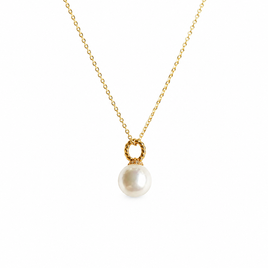10mm Freshwater Pearl Pendant Necklace with 925 Sterling Silver Chain – Elegant Gift for Her