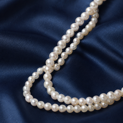 Double Strand Twisted Freshwater Pearl Necklace, Natural 5mm Pearl Layered Necklace, Elegant Gift for Women