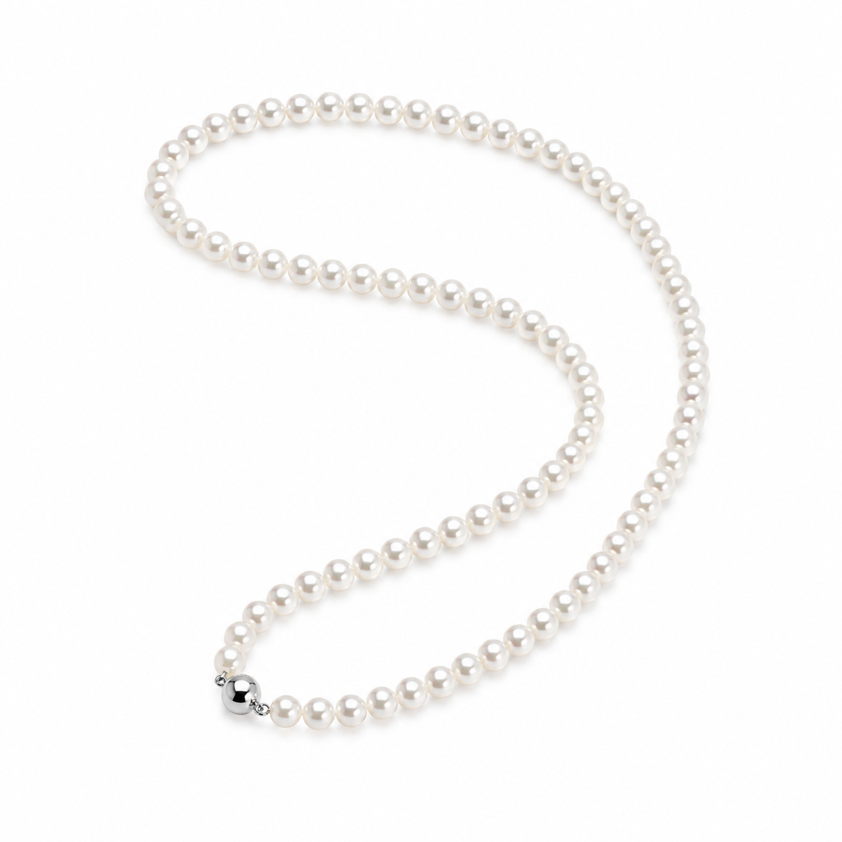 5-6mm Natural Freshwater Pearl Necklace, Dainty Pearl Choker Necklace, 44.5cm Classic Everyday Jewelry with Stainless Steel Clasp