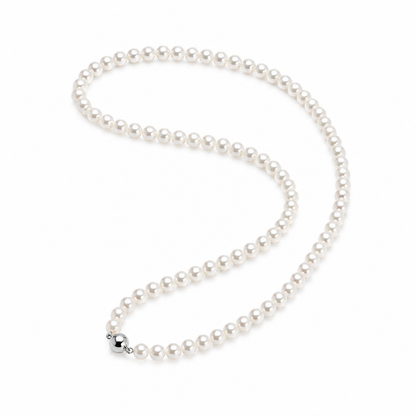 5-6mm Natural Freshwater Pearl Necklace, Dainty Pearl Choker Necklace, 44.5cm Classic Everyday Jewelry with Stainless Steel Clasp