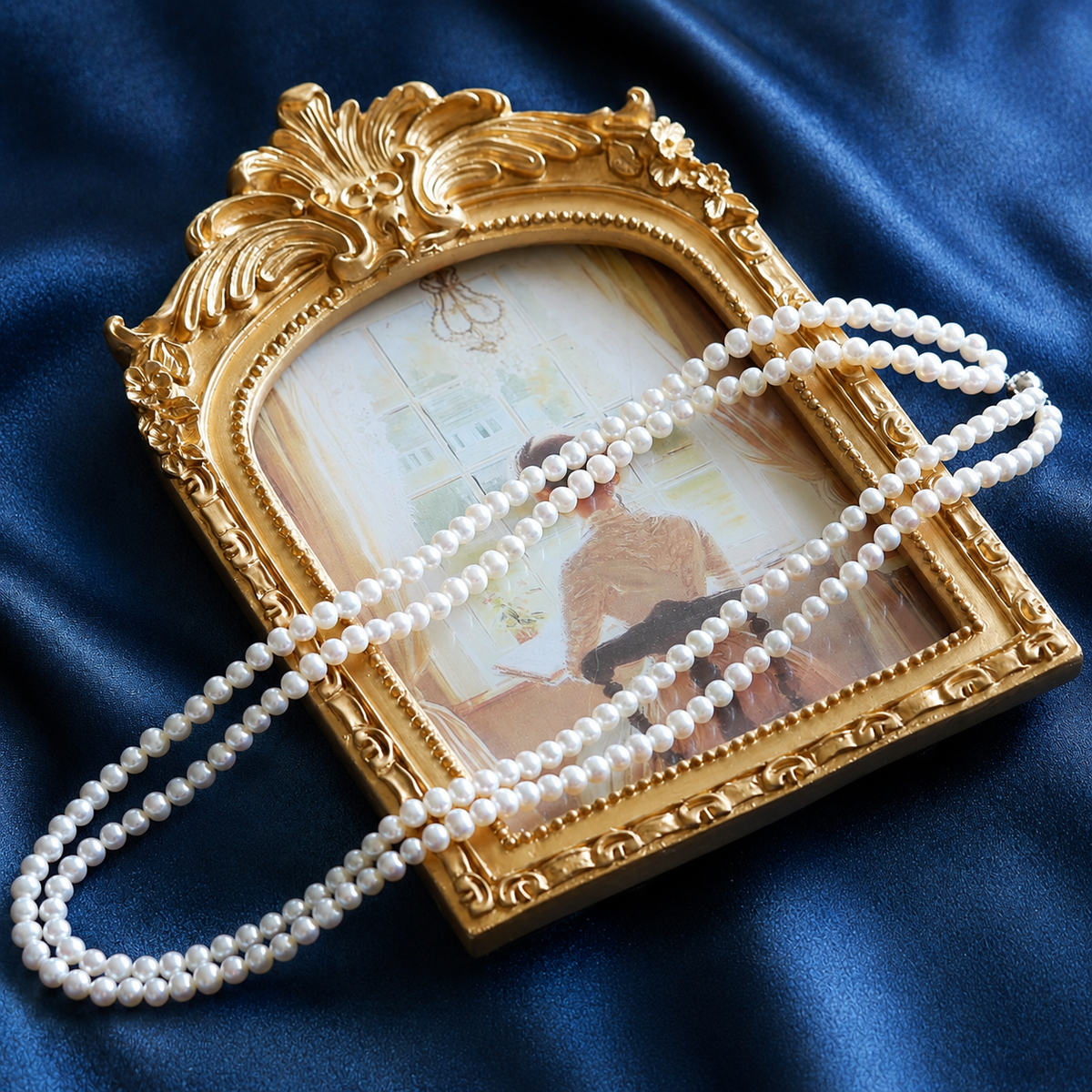 Classic Double-Strand Cultured Freshwater Pearl Necklace, 5mm Layered Pearl Jewelry, Elegant Gift for Women